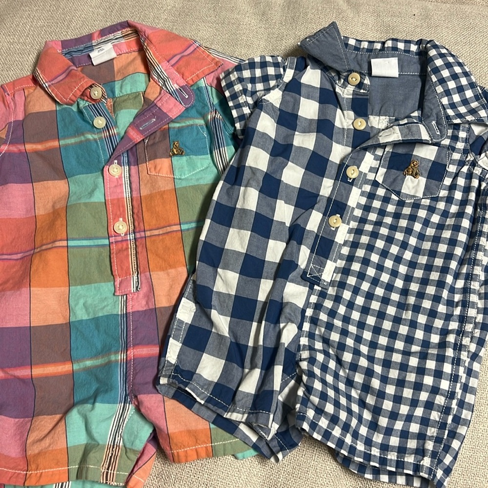 Bundle of Two Baby Gap Button Down Rompers